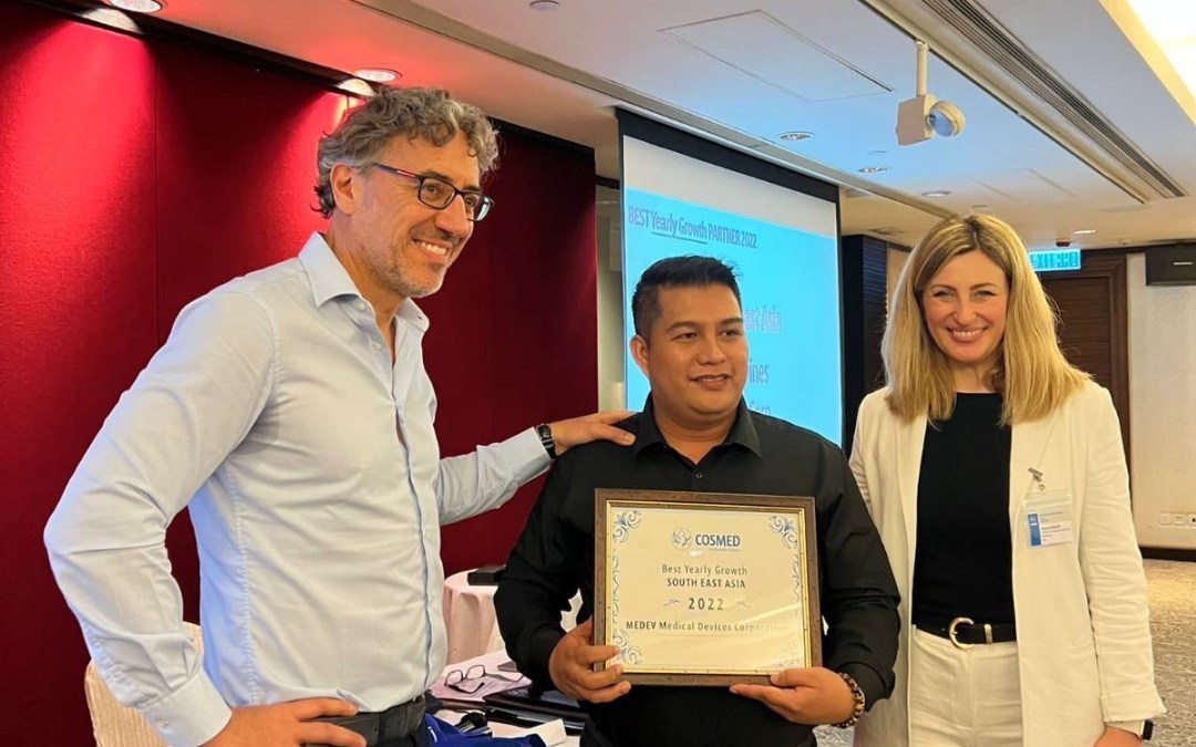 MEDEV Medical Devices Corporation received the Best Yearly Growth in Southeast Asia (2022) Award from COSMED last April 05, 2023 at the Regal Hongkong Hotel.