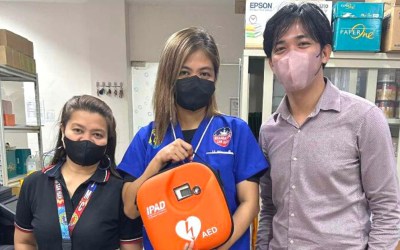 Successful delivery of CU Medical IPAD CU-SP1 Automated External Defibrillator (AED) at the San Juan Medical Center in San Juan City, Metro Manila.